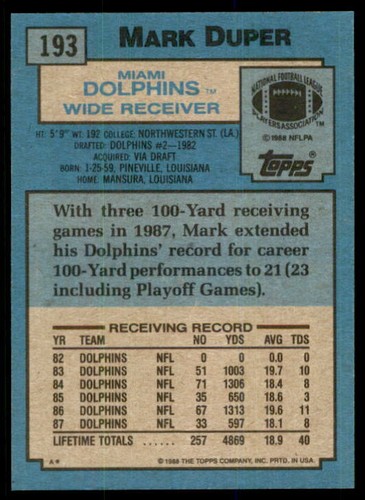 1988 TOPPS FOOTBALL 1 - 249 YOU PICK SEE SCANS HIGH GRADE CARDS .99 UNLIMIT SHIP - Picture 388 of 500