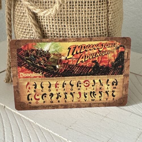 Disneyland Indiana Jones Adventure Decoder Card from AT&T 1995 Vintage 90s Ride - Picture 1 of 7