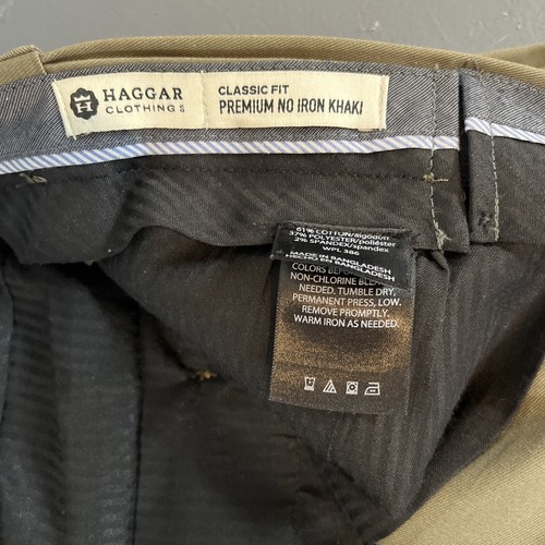 Haggar Clothing Classic Fit Premium No Iron Khaki Dress Pants Men’s Size 50x29 - Picture 6 of 13