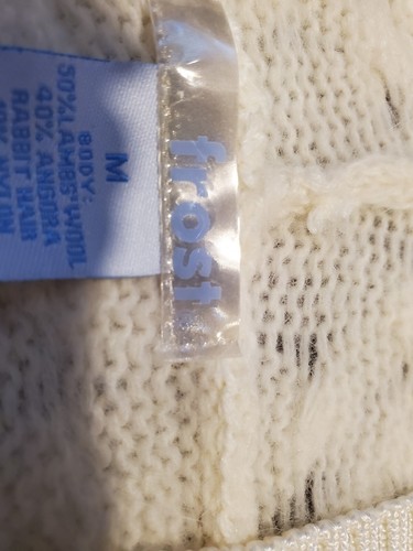 Frost Angora Rabbit Hair Lambswool Blend Knit Short Sleeve Sweater Size M - Picture 3 of 11