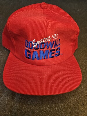 Vintage 1990 Goodwill Games Seattle Corduroy Snapback Hat Cap RARE