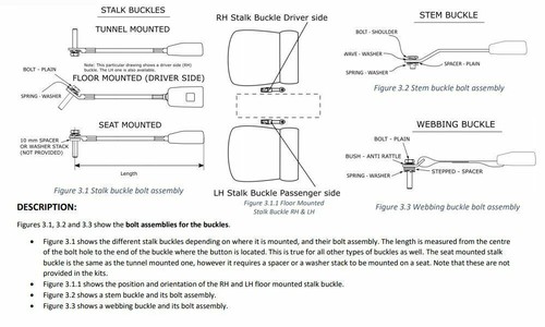 Front Seat Belt Kit to suit Toyota Corolla KE30 KE36 AE70 KE70 Bucket Seats - Picture 9 of 10