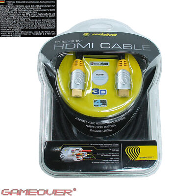 HDMI Kabel 2m 2 Meter HighSpeed Ethernet   SNAKEBYTE PREMIUM HD 4K 3D Audio TV