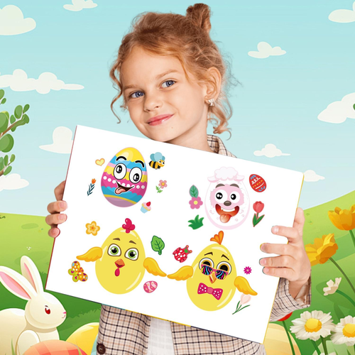36 Pcs Easter Stickers, Make-A-Face Mix and Match Stickers with Easter Animal an - Picture 4 of 12