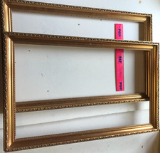 2 Vintage Classic Ornate Gold Wooden Picture Frames - Lot I