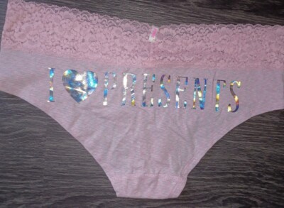 NeW Vs Pink Vintage Lace Trim hipster Panty Size medium Shine Graphics 