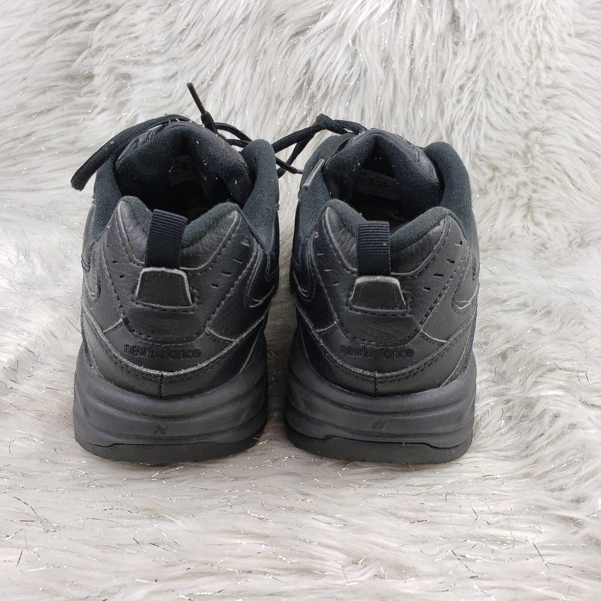 NEW BALANCE 407 Black Leather Mens Walking Comfort Shoes Size 10.5 4E