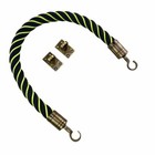 40mm Black Softline Wormed In Neon Barrier Rope x 1m c/w Antique Hooks