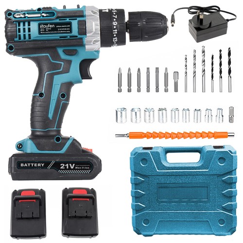 21V Cordless Drill Impact Driver w/2 Battery & Magnetic Screwdrivers & Hand Tool - Picture 15 of 36