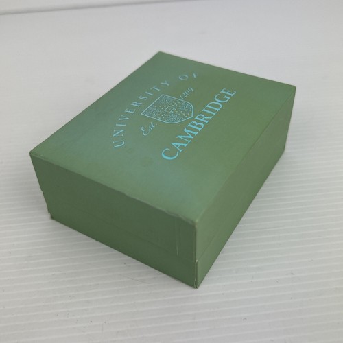 New Tie Slide University of Cambridge Laser Engraved Silver Tone Box Parker - Picture 14 of 16