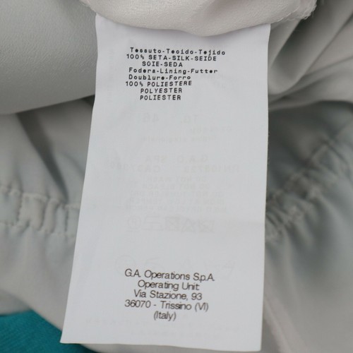 Armani Collezioni Silk Dress Shrug Set Womens 8/10 Faux Wrap V-Neck Teal Swirl - Picture 12 of 12