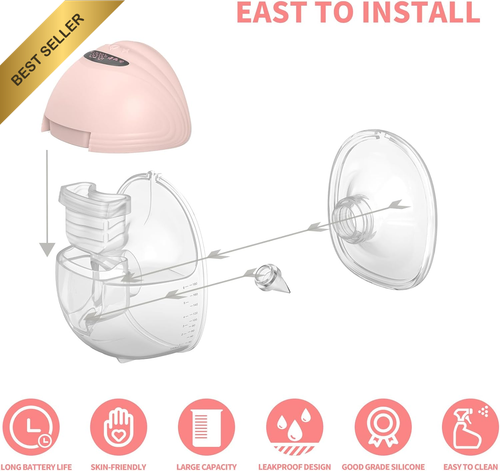 2-Pack S21 Wearable Electric Breast Pump, Hands-Free, 3 Modes, 12 Levels, 24mm - Picture 7 of 12