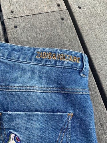 Pretty Zadig and Voltaire Butterfly Denim Skirt Size 14 A = 34 36 New - Picture 7 of 9