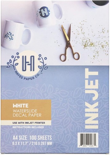 100 Sheets Inkjet White Waterslide Decal Paper A4 - Premium Transfer Quality - Picture 3 of 11