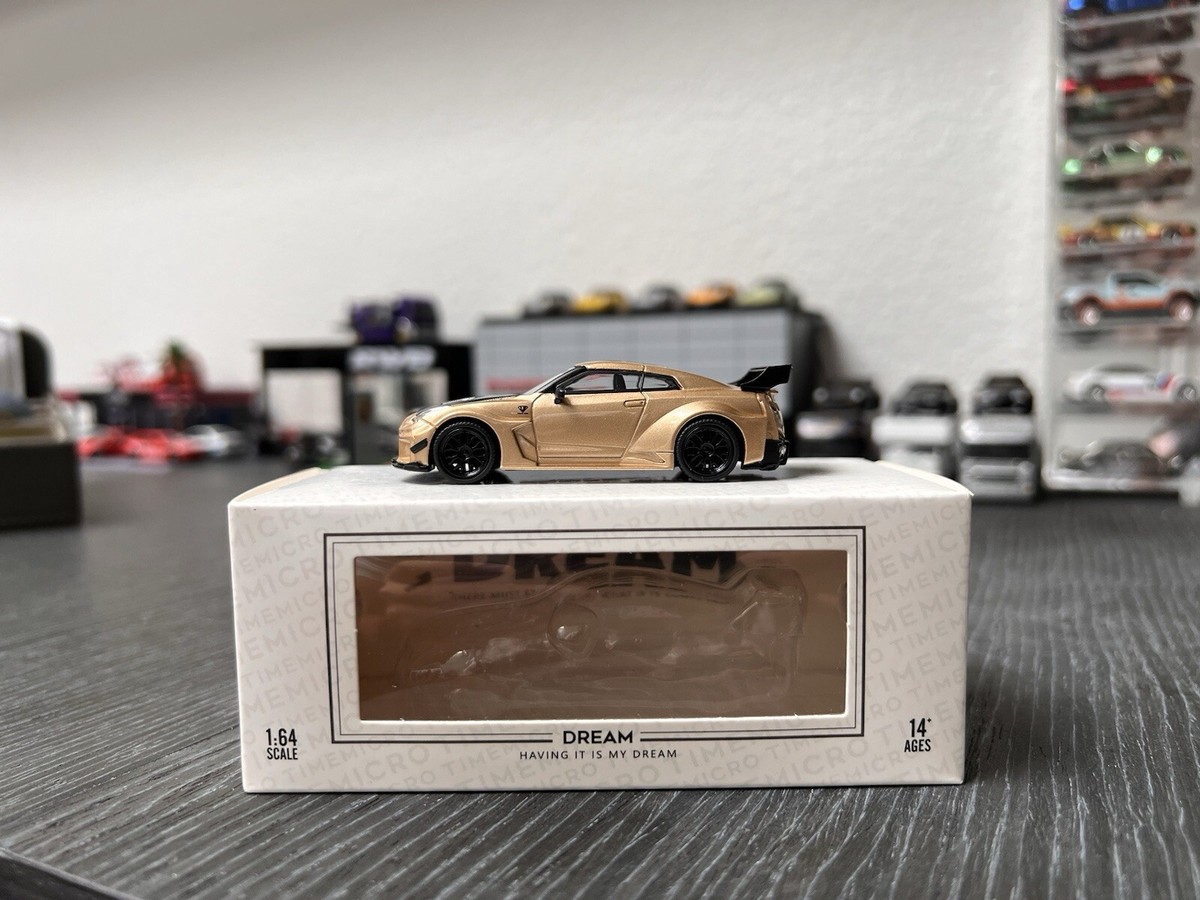 Time Micro 1:64 Dream Nissan GT-R R35 LBWK Gold | eBay