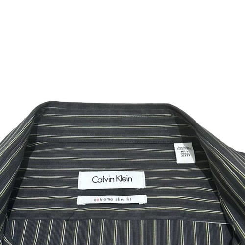 Camisa Calvin Klein Para Hombre Calce Extremo Ajustado Negra Rayas Talla 16 1/2 32/33 - Imagen 3 de 4