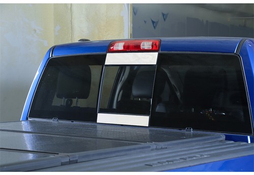 2×Chrome Steel Rear Window Strip Trim Decor Cover Fit for Dodge Ram 1500 2018-22 - Bild 6 von 9