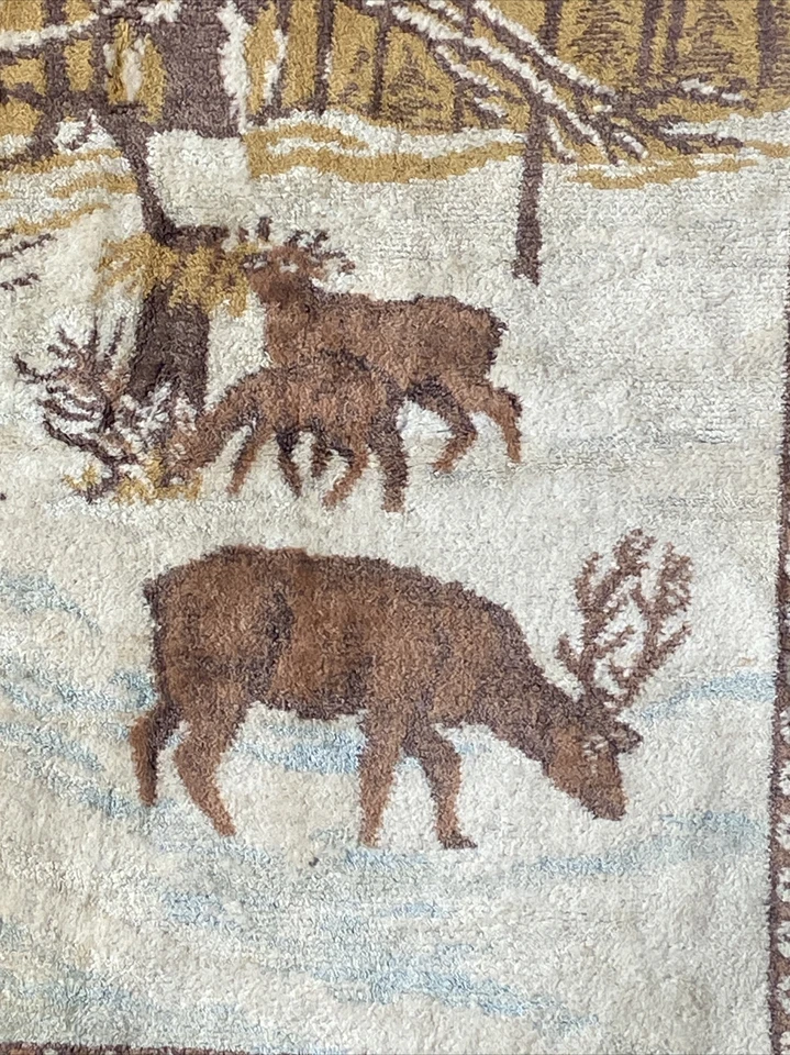 "Tapiz de paisaje arbolado alce vida silvestre puesta de sol escena 20""x40""" Foto 4 de 4