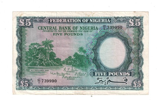 Nigeria 1958 5 Pounds P5 C/I 739990 Sehr schön