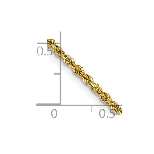 Real 14kt Yellow Gold 14 inch 1.75mm Diamond-cut Rope with Lobster Clasp Chain - Imagen 5 de 7