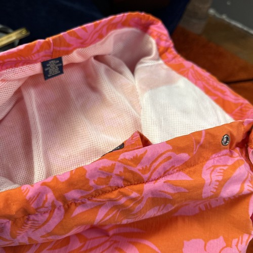 Polo Sport Ralph Lauren Swim Suit Men’s Medium  Orange Floral Vtg 90s Fits As L - Picture 8 of 11