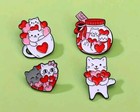 Cat Pin Valentine Set of 4 Fashion Jewelry Fast Free Shipping