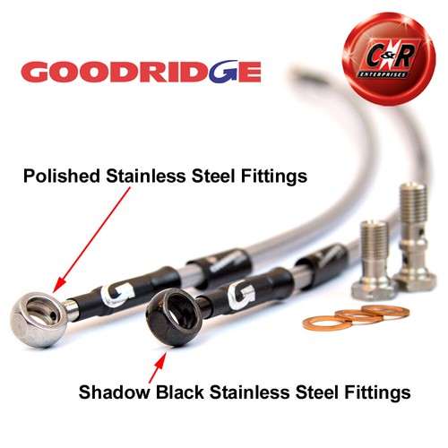 Fits YAMAHA FZ6 S2 07-08 Goodridge Black S/Steel Black Front Race Brake Hoses - Picture 3 of 5