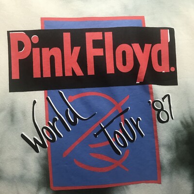Pink Floyd Hoodie Mens World Tour 87 Tie Dye Gray Long Sleeve