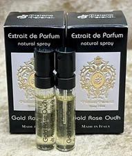 Tiziana Terenzi Gold  Rose Oudh EDP Parfum Boxed 2X Sample Spray 1.5ml / 0.05 oz