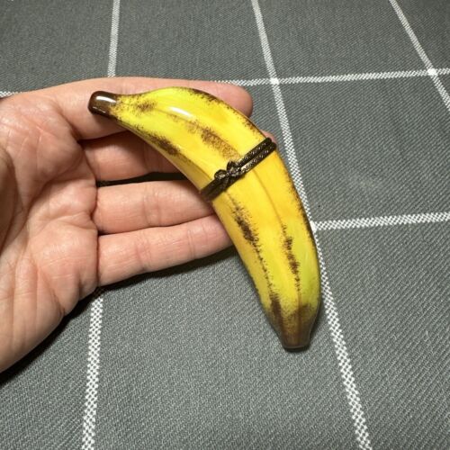 Vintage PV Limoges Peint Main Banane Schmuckschatulle