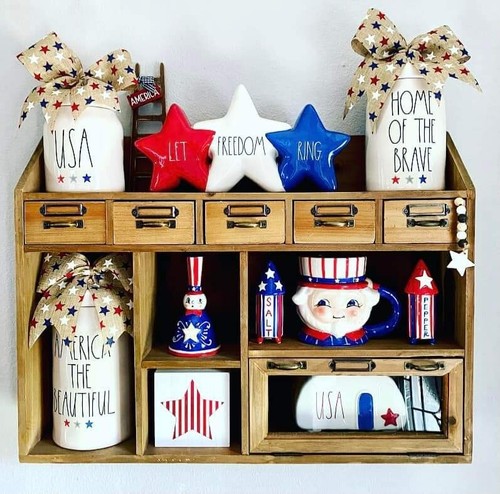 New! Stars American Flag 2.5"x3 YD Ribbon Bows Wreath Crafts Stripes USA America - Picture 14 of 16