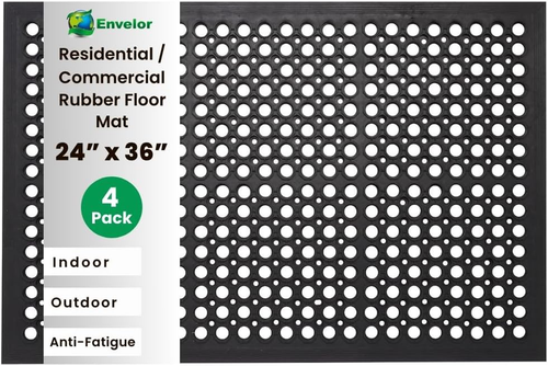 4-Pack anti Fatigue Rubber Floor Mat Non-Slip Restaurant Mat for Floors Bar Mat - Picture 12 of 12