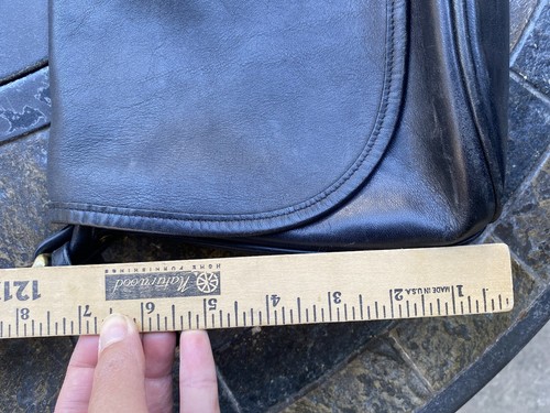 Borsa a tracolla Coach 4150 vintage in pelle nera con patta e fletcher - Foto 13 di 13