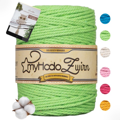 Premium Makramee Garn 3mm OEKO-TEX Baumwolle, Plastikfrei verpackt, Macrame Yarn - Bild 14 von 17