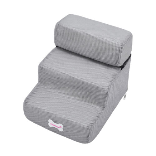 3 Steps Soft Pet Dog Stairs for Bed Sofa Dog Ladder Ramp Removable Cover - Picture 6 of 14