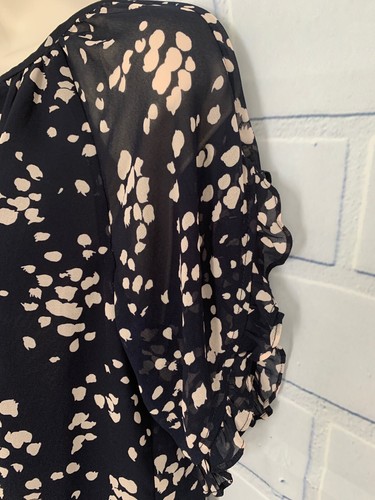 Madewell Memento Ruffle Sleeve Top In Drifting Petals Short Sleeve Lined K5833 - Picture 10 of 12