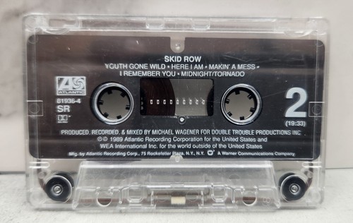 Skid Row Self Titled (Cassette Tape) debut Album Sebastian Bach Glam Metal - Picture 4 of 5