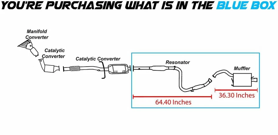 Kit de sistema de escape silenciador tubo resonador se adapta a: 2000-05 Mitsubishi Eclipse 2,4 L Foto 2 de 4