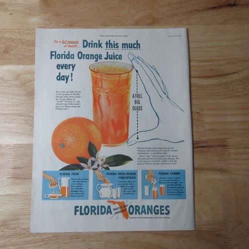 1950 Florida Orange Juice / DuMont Television - Norman Rockwell - Vintage Ad - Picture 3 of 4