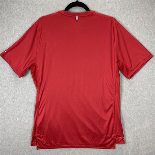 Nike Running Shirt Mens Large Red DriFit Lightweight Casual Workout Gym Tagless - Picture 9 of 14