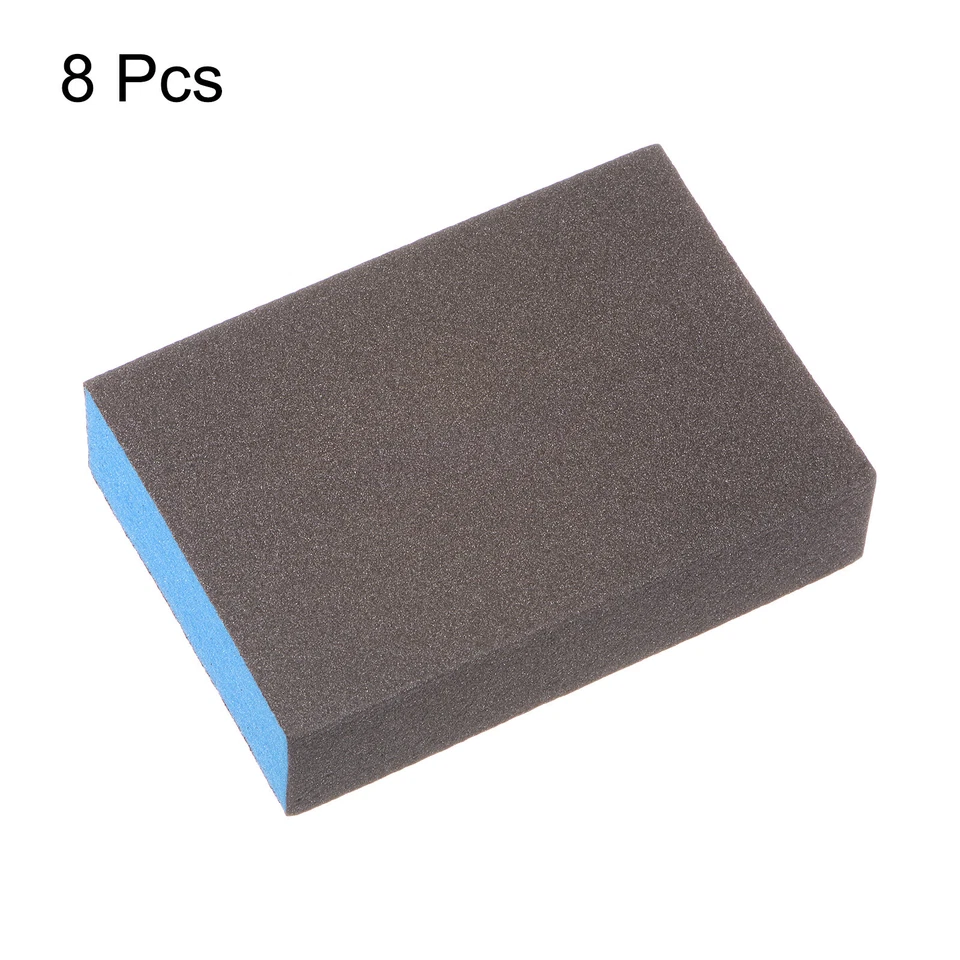 Blocos de esponja de lixa 8 peças 1200-1500 grãos bloco de lixa 100x70x25mm marrom e azul - Imagem 4 de 4