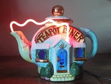 Jerry Berta Limited Edition Teapot Diner Neon Lighted Sculpture Lamp Kitchen Tea
