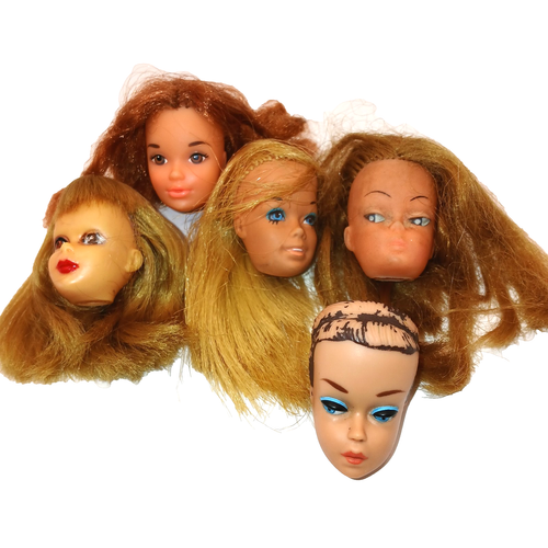 Vintage Barbie Francie Kelly nur Köpfe 5 Köpfe Fashion Queen Quick Curl Kelly TLC