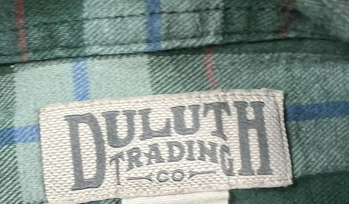 Duluth Trading Co. Flannel Shirt Green Plaid Men’s 3XL Relaxed Long Sleeve - Picture 3 of 7