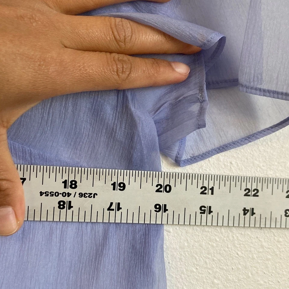 J. Vestido slip gravata borboleta Crew Collection em organza tamanho 12 azul crepúsculo - Imagem 3 de 4