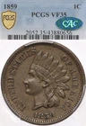 1859 1C PCGS VF35 CAC Indian Head Cent Copper Nickel Penny FREE Shipping