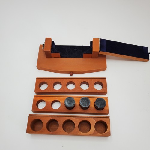 1961 Tiyoda Type "L" Binocular Microscope Wooden Box w/Inserts Accessories Key - Picture 14 of 21