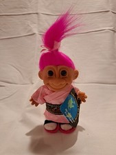 Signed Russ Troll Around The World My Lucky Pink Hair Troll From Japan  18470