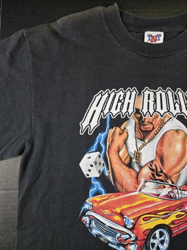 Vintage 90s High Roller Lightning Low Rider Art T-Shirt, Sz L (22x29.5"), Art - Picture 9 of 14