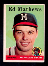 1958 Topps Baseball Card #440 Ed Mathews HOF Milwaukee Braves VG e